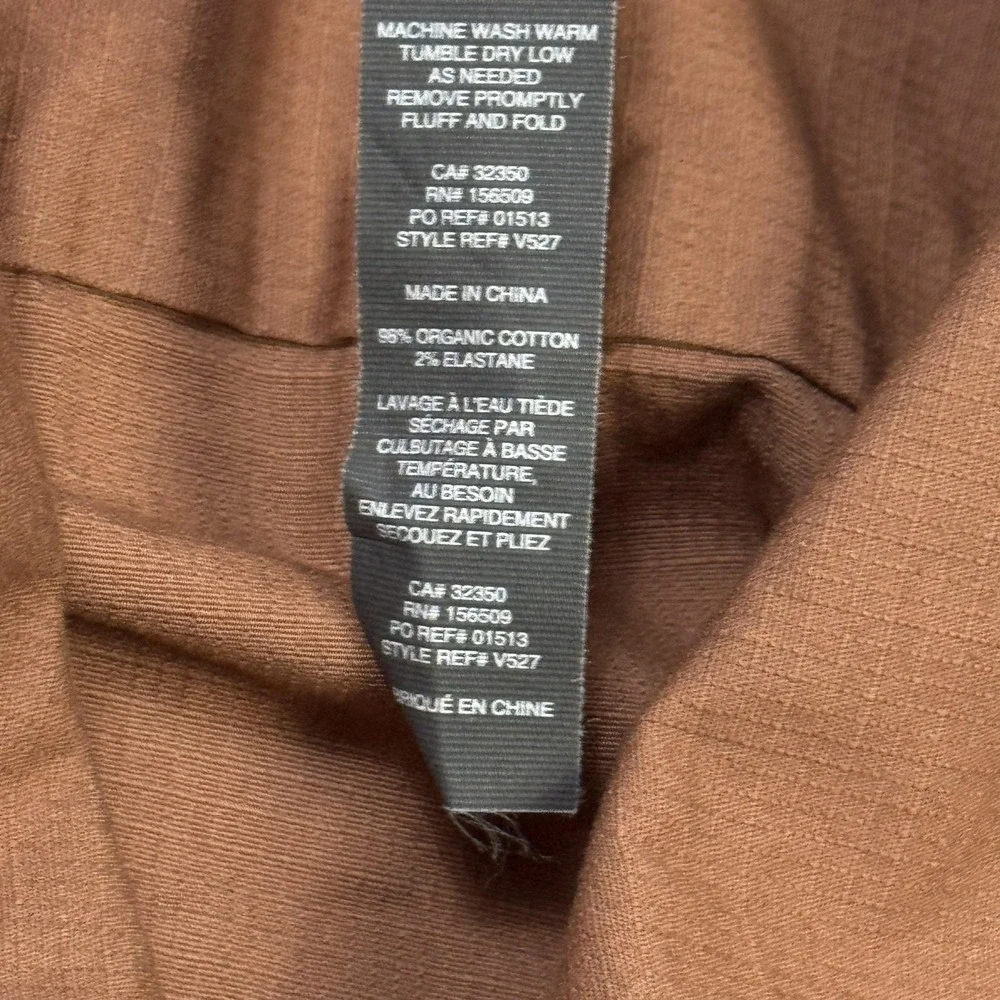 Vuori Ripstop Button Jacket Mens L Brown Cotton Spandex Two Pocket Long Sleeve